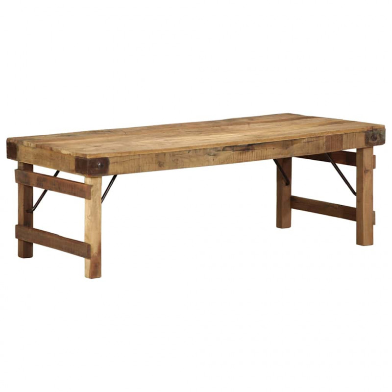 Stolik kawowy Brązowy 110 x 55 x 40 cm Lite Drewno Recyklingowe