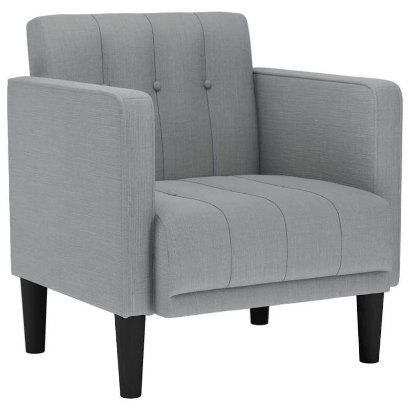 Sofa Fotel z Podłokietnikami Jasnoszary 53 cm Tkanina