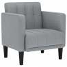 Sofa Fotel z Podłokietnikami Jasnoszary 53 cm Tkanina
