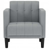 Sofa Fotel z Podłokietnikami Jasnoszary 53 cm Tkanina