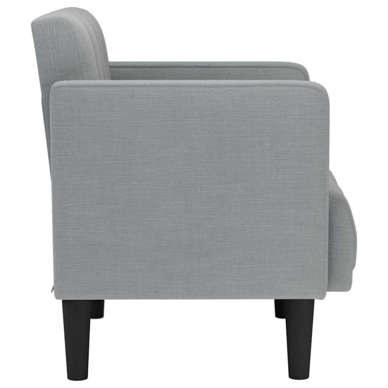 Sofa Fotel z Podłokietnikami Jasnoszary 53 cm Tkanina