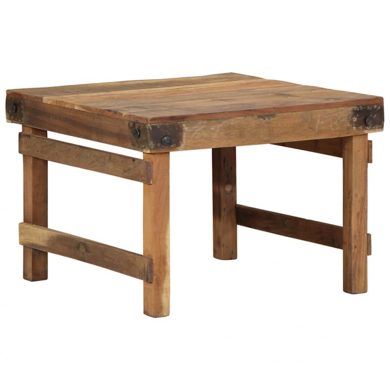 Stolik kawowy Brązowy 60 x 55 x 40 cm Lite Drewno Recyklingowe