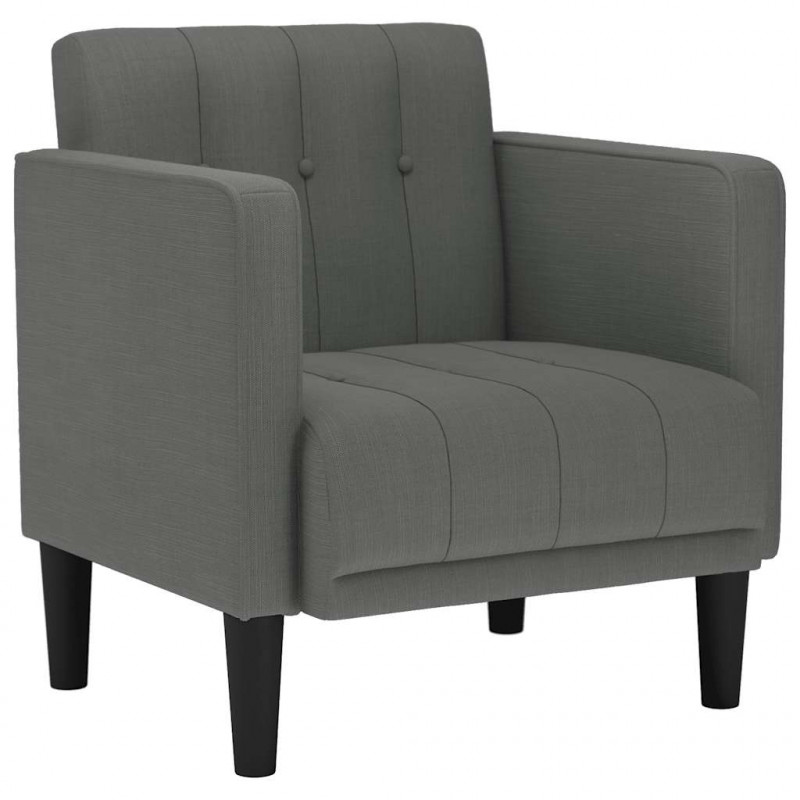Sofa Fotel z Podłokietnikami Ciemnoszary 53 cm Tkanina
