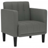 Sofa Fotel z Podłokietnikami Ciemnoszary 53 cm Tkanina