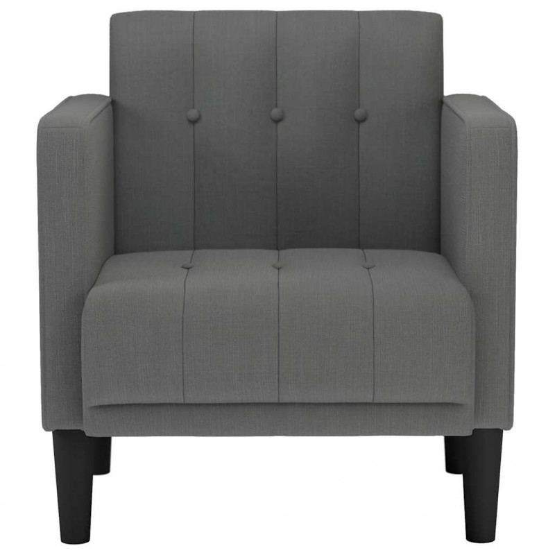 Sofa Fotel z Podłokietnikami Ciemnoszary 53 cm Tkanina