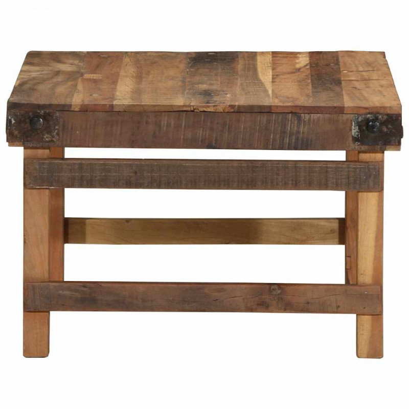 Stolik kawowy Brązowy 60 x 55 x 40 cm Lite Drewno Recyklingowe