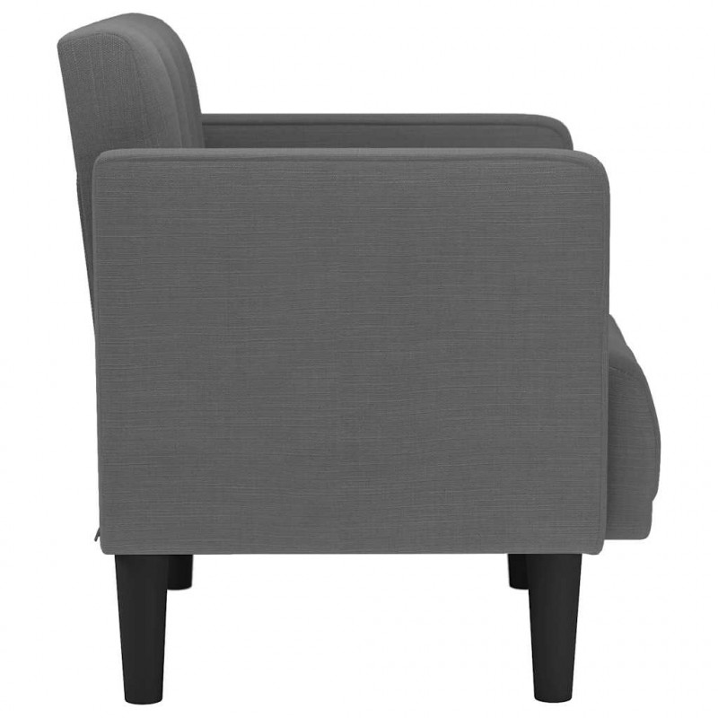 Sofa Fotel z Podłokietnikami Ciemnoszary 53 cm Tkanina
