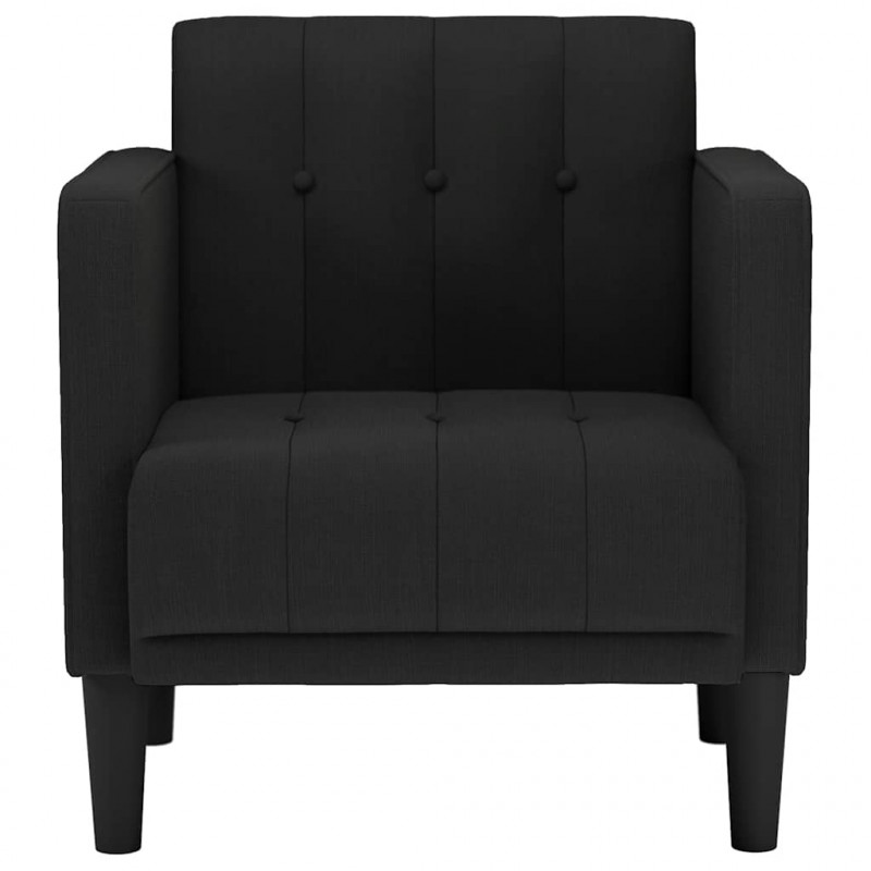 Sofa Fotel z Podłokietnikami Czarny 53 cm Tkanina