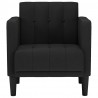 Sofa Fotel z Podłokietnikami Czarny 53 cm Tkanina