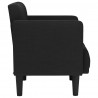 Sofa Fotel z Podłokietnikami Czarny 53 cm Tkanina