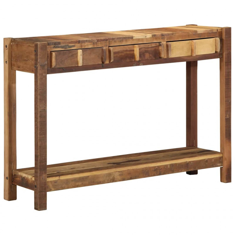 Konsola Brązowy 107 x 33 x 76 cm Lite Drewno Recyklingowe