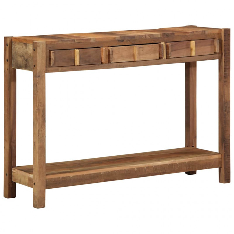 Konsola Brązowy 107 x 33 x 76 cm Lite Drewno Recyklingowe