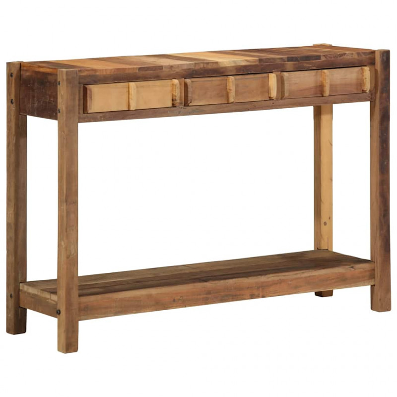 Konsola Brązowy 107 x 33 x 76 cm Lite Drewno Recyklingowe