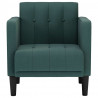 Sofa Fotel z Podłokietnikami Ciemnozielony 53 cm Tkanina