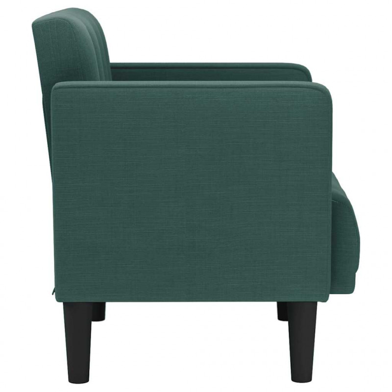 Sofa Fotel z Podłokietnikami Ciemnozielony 53 cm Tkanina