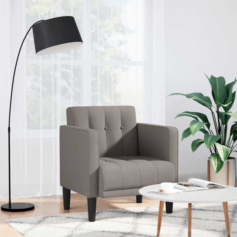 Sofa Fotel z Podłokietnikami Taupe 53 cm Tkanina