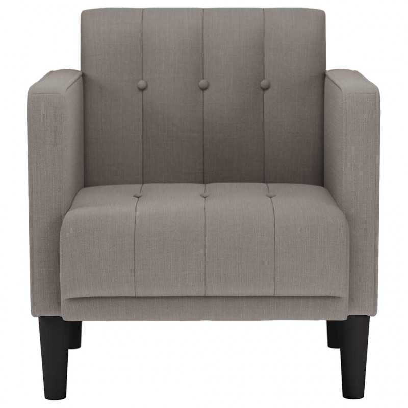 Sofa Fotel z Podłokietnikami Taupe 53 cm Tkanina