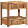 Stolik końcowy Brązowy 43 x 32 x 46 cm Lite Drewno Recyklingowe