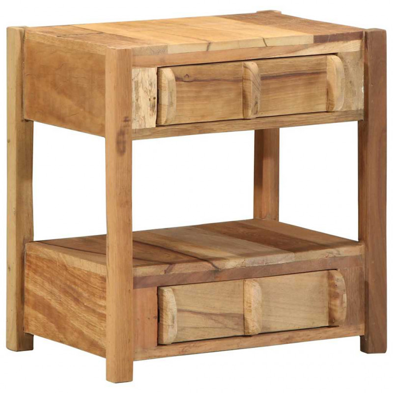 Stolik końcowy Brązowy 43 x 32 x 46 cm Lite Drewno Recyklingowe