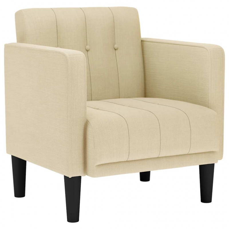 Sofa Fotel z Podłokietnikami Kremowy 53 cm Tkanina
