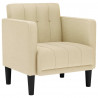 Sofa Fotel z Podłokietnikami Kremowy 53 cm Tkanina