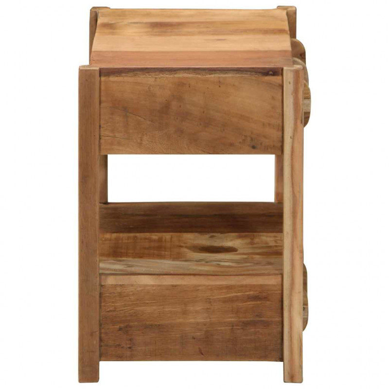Stolik końcowy Brązowy 43 x 32 x 46 cm Lite Drewno Recyklingowe