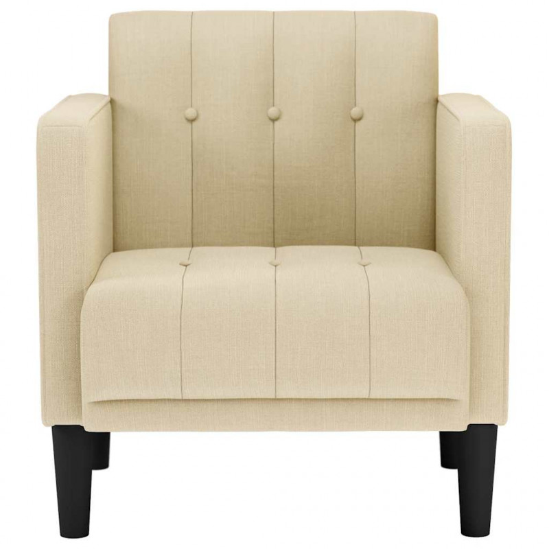 Sofa Fotel z Podłokietnikami Kremowy 53 cm Tkanina