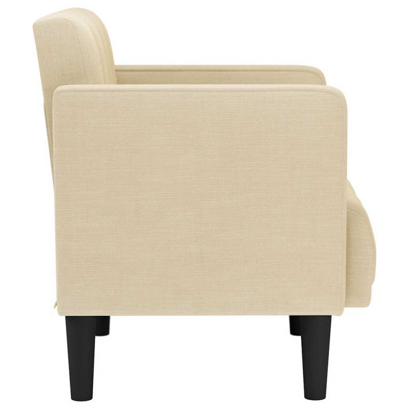 Sofa Fotel z Podłokietnikami Kremowy 53 cm Tkanina