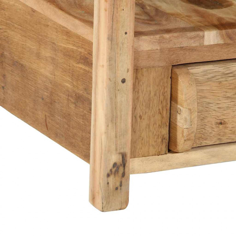 Stolik końcowy Brązowy 43 x 32 x 46 cm Lite Drewno Recyklingowe