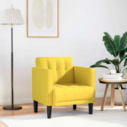Sofa Fotel z Podłokietnikami Jasnożółty 53 cm Tkanina