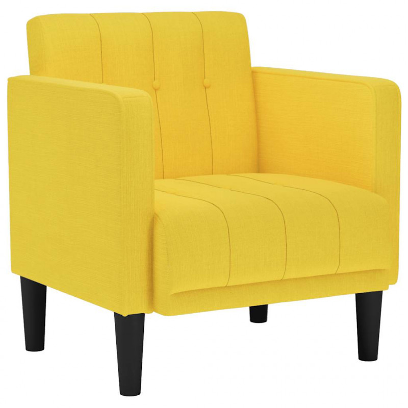 Sofa Fotel z Podłokietnikami Jasnożółty 53 cm Tkanina