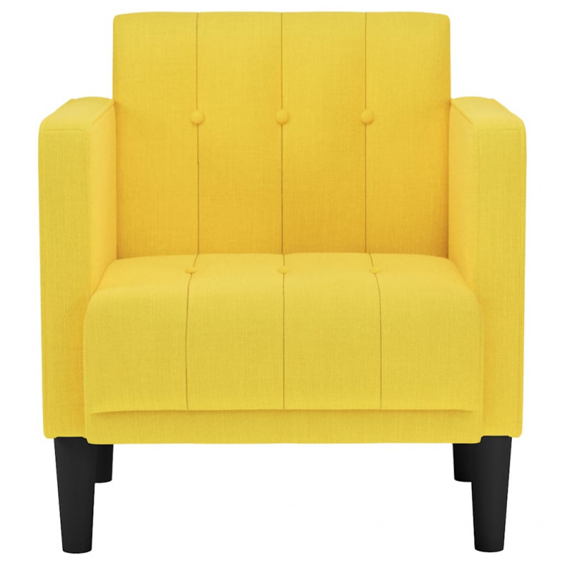 Sofa Fotel z Podłokietnikami Jasnożółty 53 cm Tkanina
