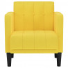 Sofa Fotel z Podłokietnikami Jasnożółty 53 cm Tkanina