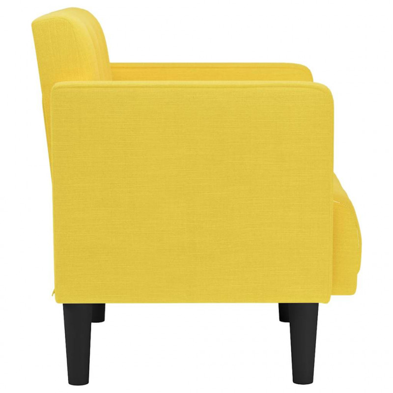 Sofa Fotel z Podłokietnikami Jasnożółty 53 cm Tkanina