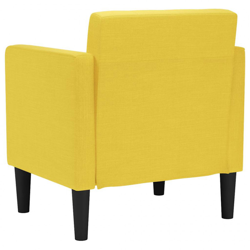 Sofa Fotel z Podłokietnikami Jasnożółty 53 cm Tkanina