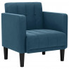 Sofa Fotel z Podłokietnikami Niebieski 53 cm Aksamit