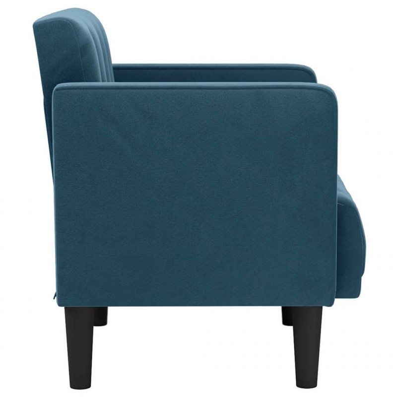 Sofa Fotel z Podłokietnikami Niebieski 53 cm Aksamit