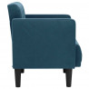 Sofa Fotel z Podłokietnikami Niebieski 53 cm Aksamit