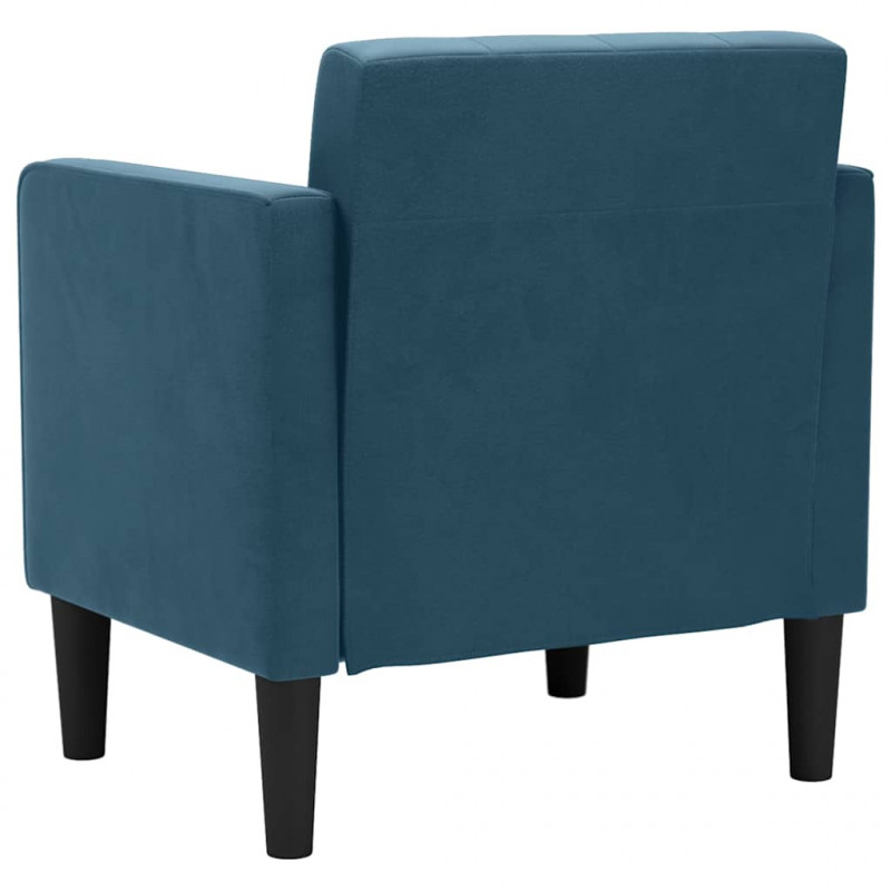 Sofa Fotel z Podłokietnikami Niebieski 53 cm Aksamit