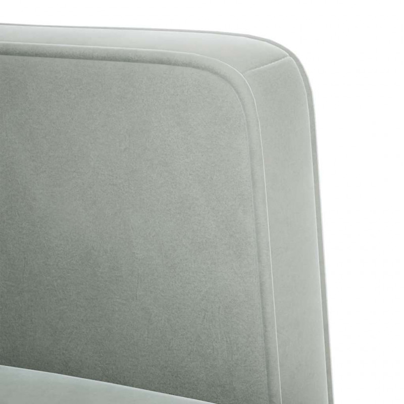 Sofa Fotel z Podłokietnikami Jasnoszary 53 cm Aksamit