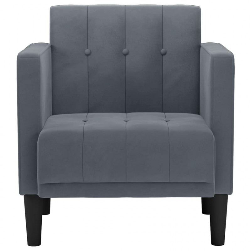 Sofa Fotel z Podłokietnikami Ciemnoszary 53 cm Aksamit