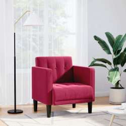 Sofa Fotel z Podłokietnikami Wino Czerwone 53 cm Aksamit