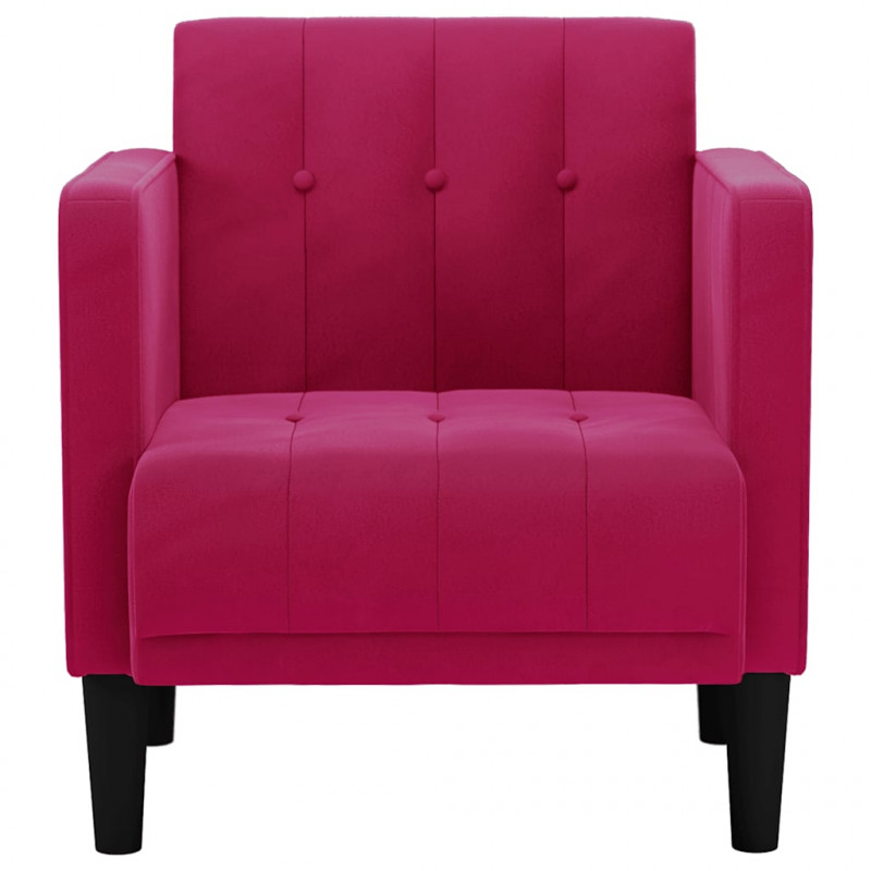Sofa Fotel z Podłokietnikami Wino Czerwone 53 cm Aksamit