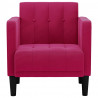 Sofa Fotel z Podłokietnikami Wino Czerwone 53 cm Aksamit