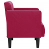 Sofa Fotel z Podłokietnikami Wino Czerwone 53 cm Aksamit