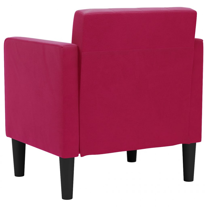 Sofa Fotel z Podłokietnikami Wino Czerwone 53 cm Aksamit