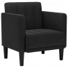 Sofa Fotel z Podłokietnikami Czarny 53 cm Aksamit