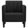Sofa Fotel z Podłokietnikami Czarny 53 cm Aksamit