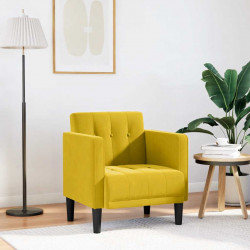 Sofa Fotel z Podłokietnikami Żółty 53 cm Aksamit