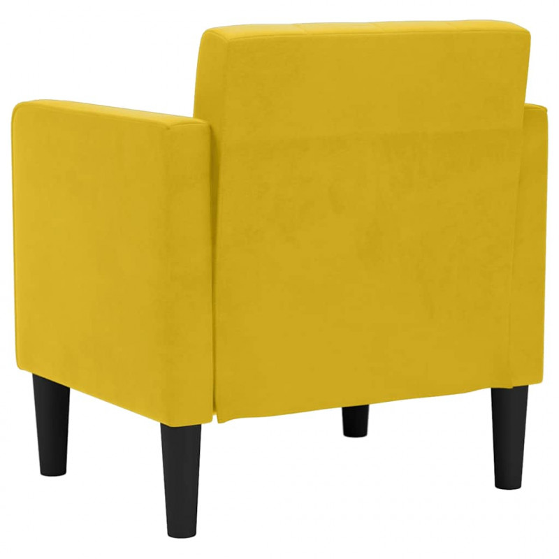 Sofa Fotel z Podłokietnikami Żółty 53 cm Aksamit
